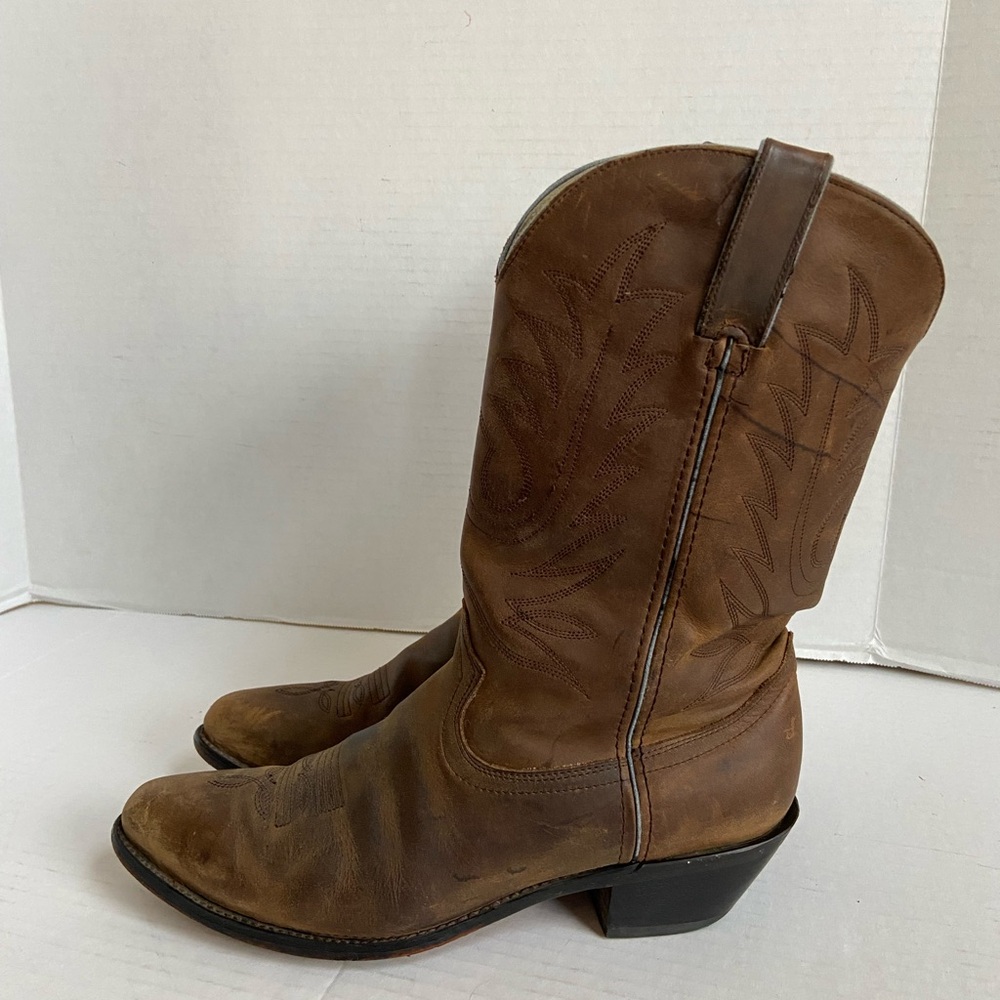 Durango Cowboy Boots Cowgirl Womens Western Brown Shoes Tan Leather Pull Sz 9.5M